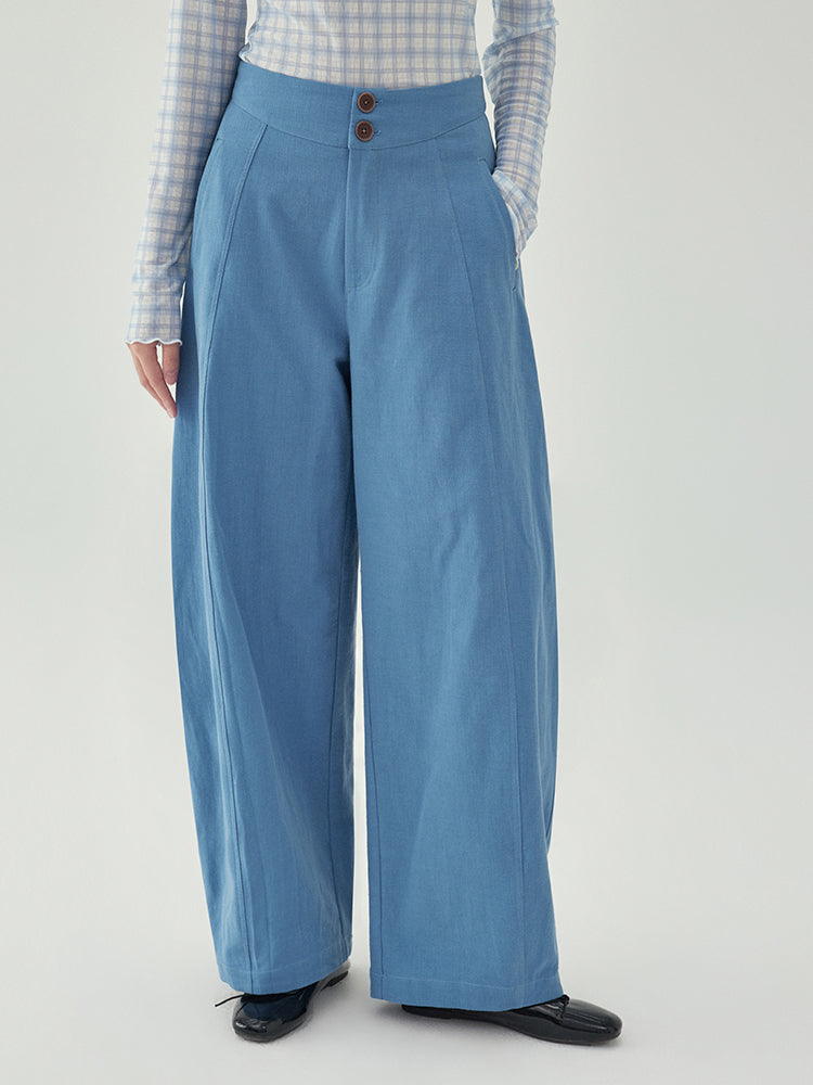 【秋新作】カットデザインワイドパンツ M00011