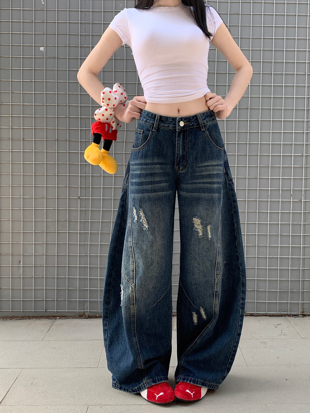 ダメージ サークルカーブ ジーンズ M00088