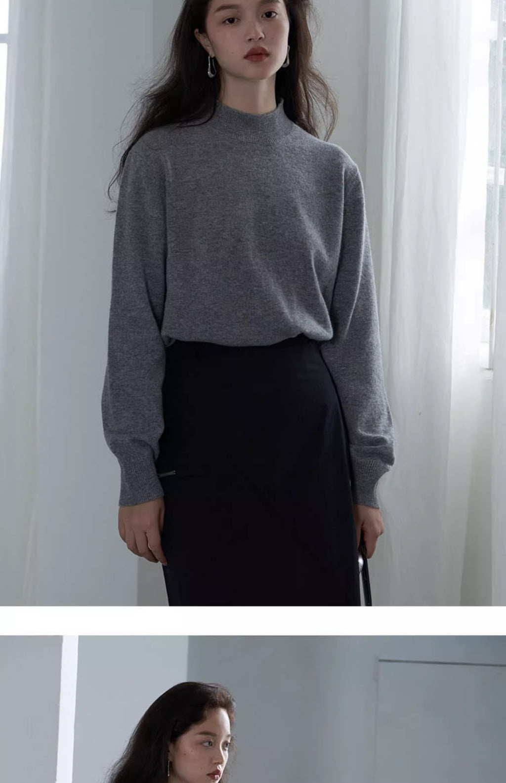 カシミヤハイネックニット M00049