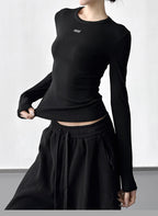 【新作キャンペーン】リブクルーネック長袖T M00155