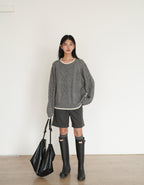 ケーブルワイドニット M00035