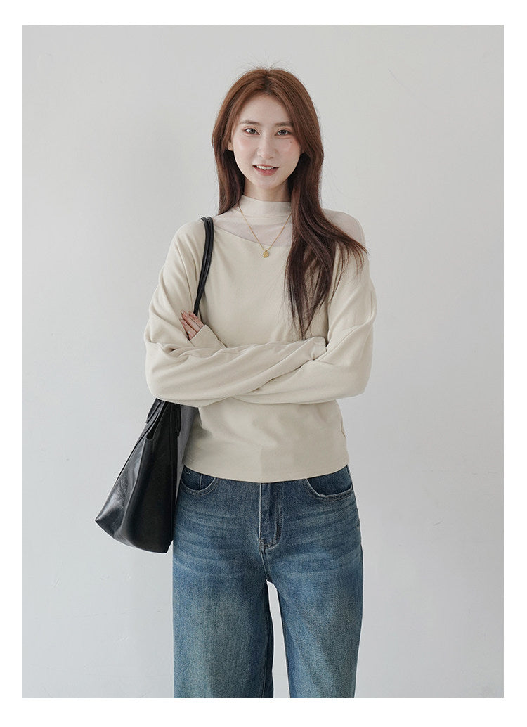 【新作キャンペーン】チュールインレイ Tシャツ M00147