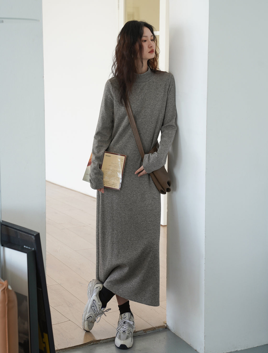 ハイネックニットワンピース M00039