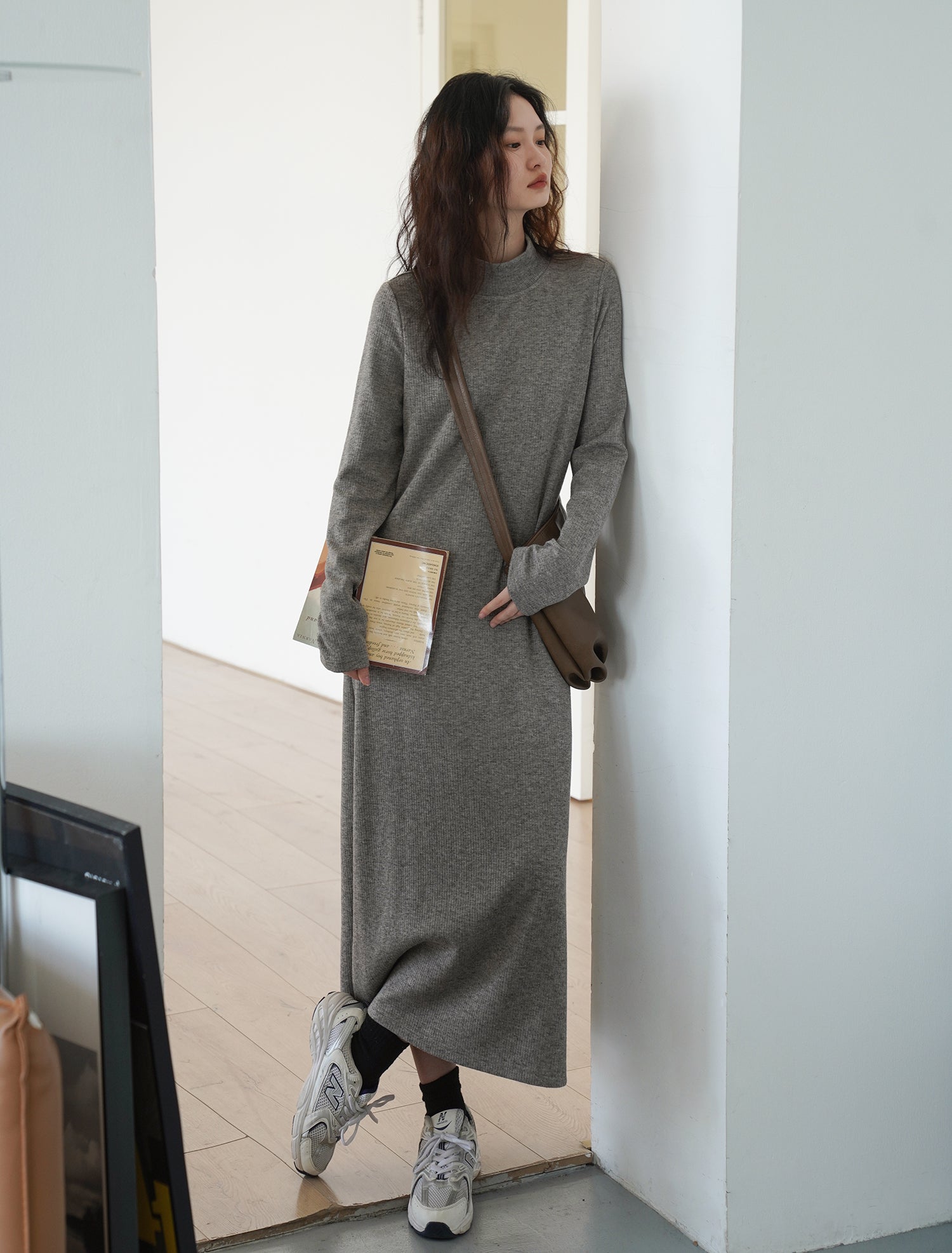 ハイネックニットワンピース M00039