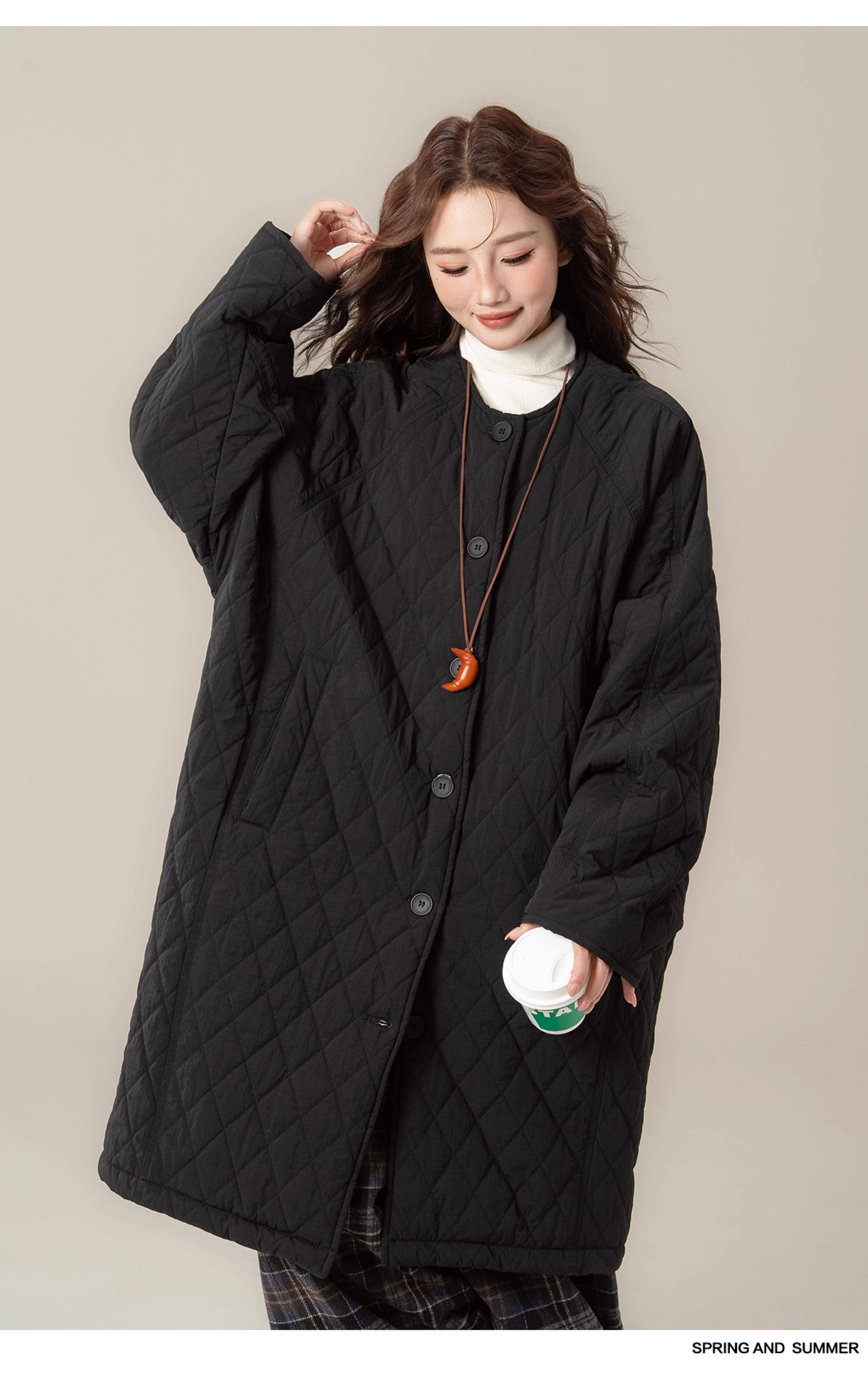 ダイヤモンドキルティング 厚手コットンアウター M00136