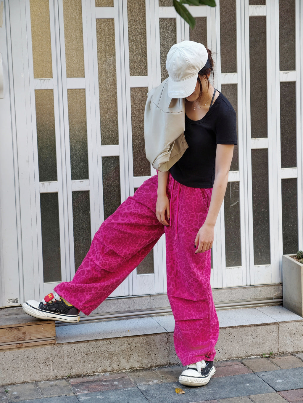 レオパード柄 ワイドレッグパンツ M00071