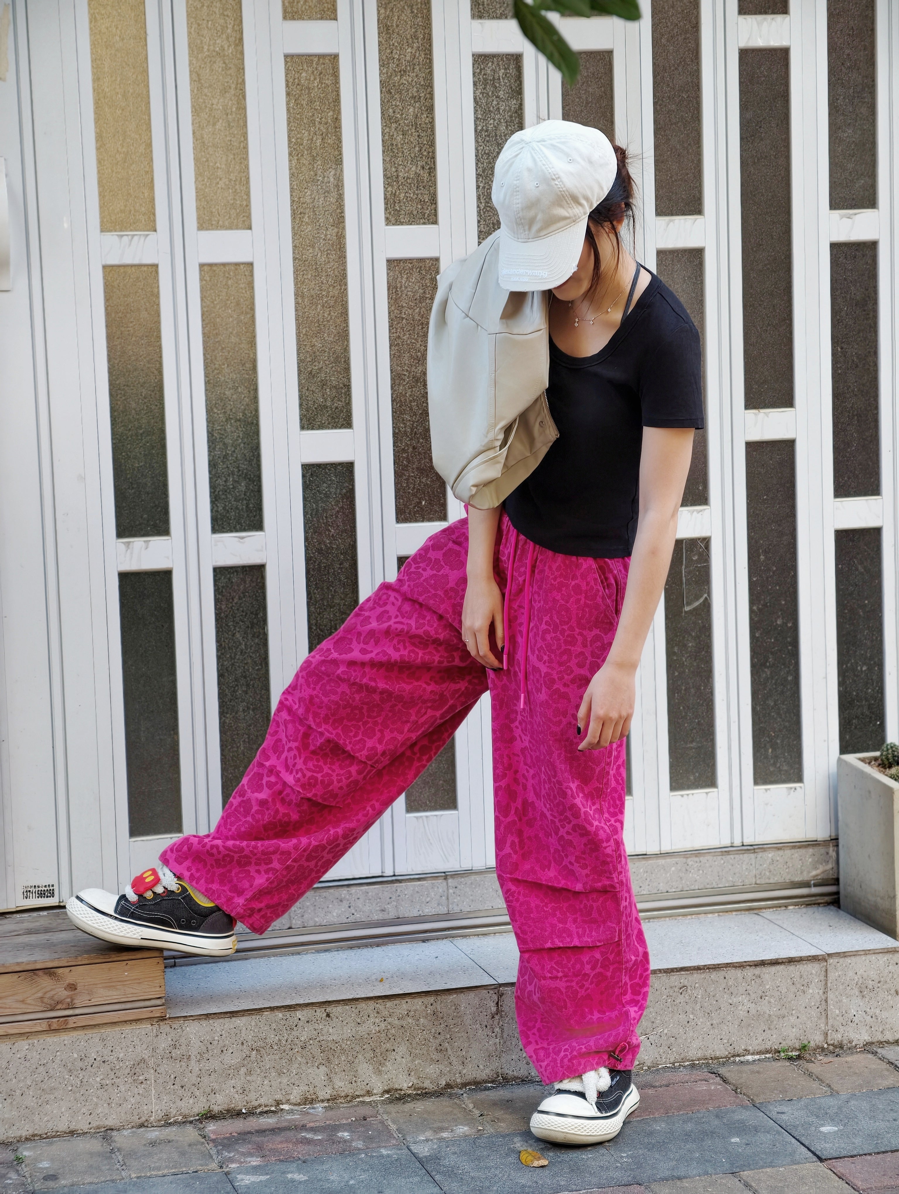 レオパード柄 ワイドレッグパンツ M00071