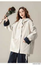 フード付き コントラストカラー ジャケット M00085