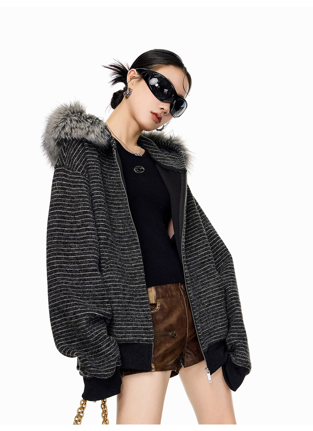 2WAYボアフードアウター（ファー取り外し可） M00115