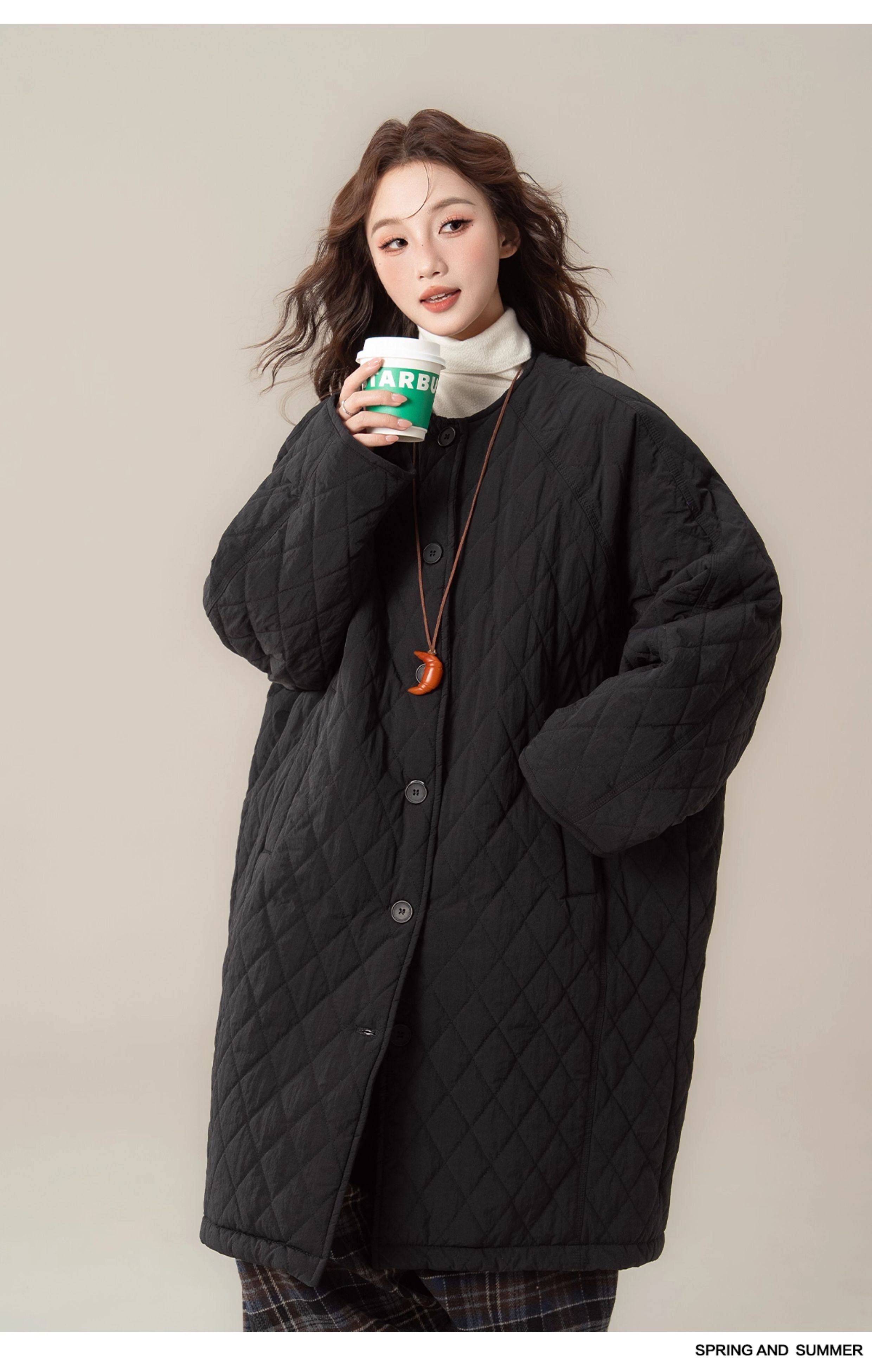 ダイヤモンドキルティング 厚手コットンアウター M00136