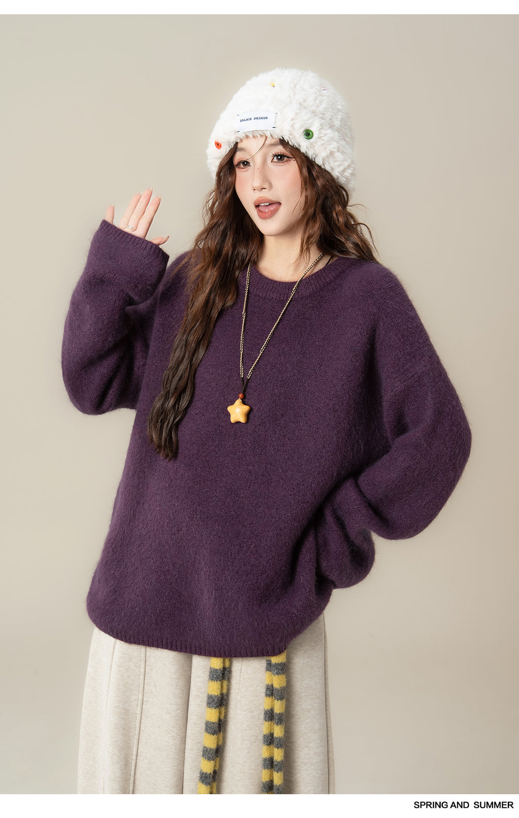 ラウンドネック ロングスリーブセーター M00128