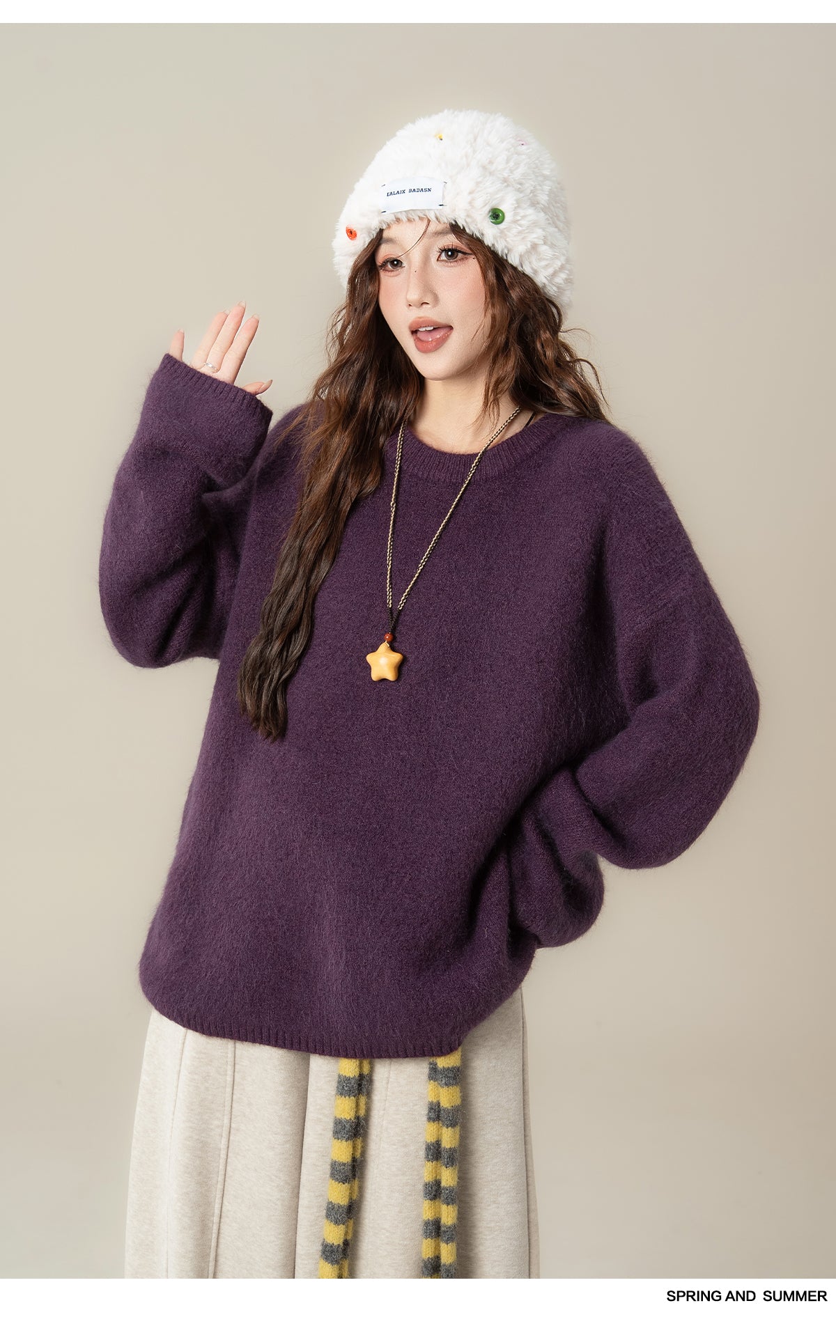 ラウンドネック ロングスリーブセーター M00128