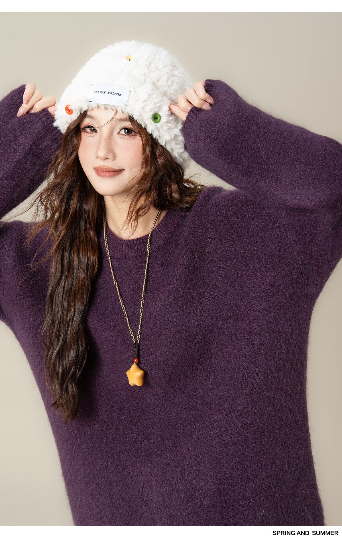 ラウンドネック ロングスリーブセーター M00128