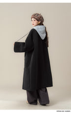 フェイクシープスキン フード付きコート M00138