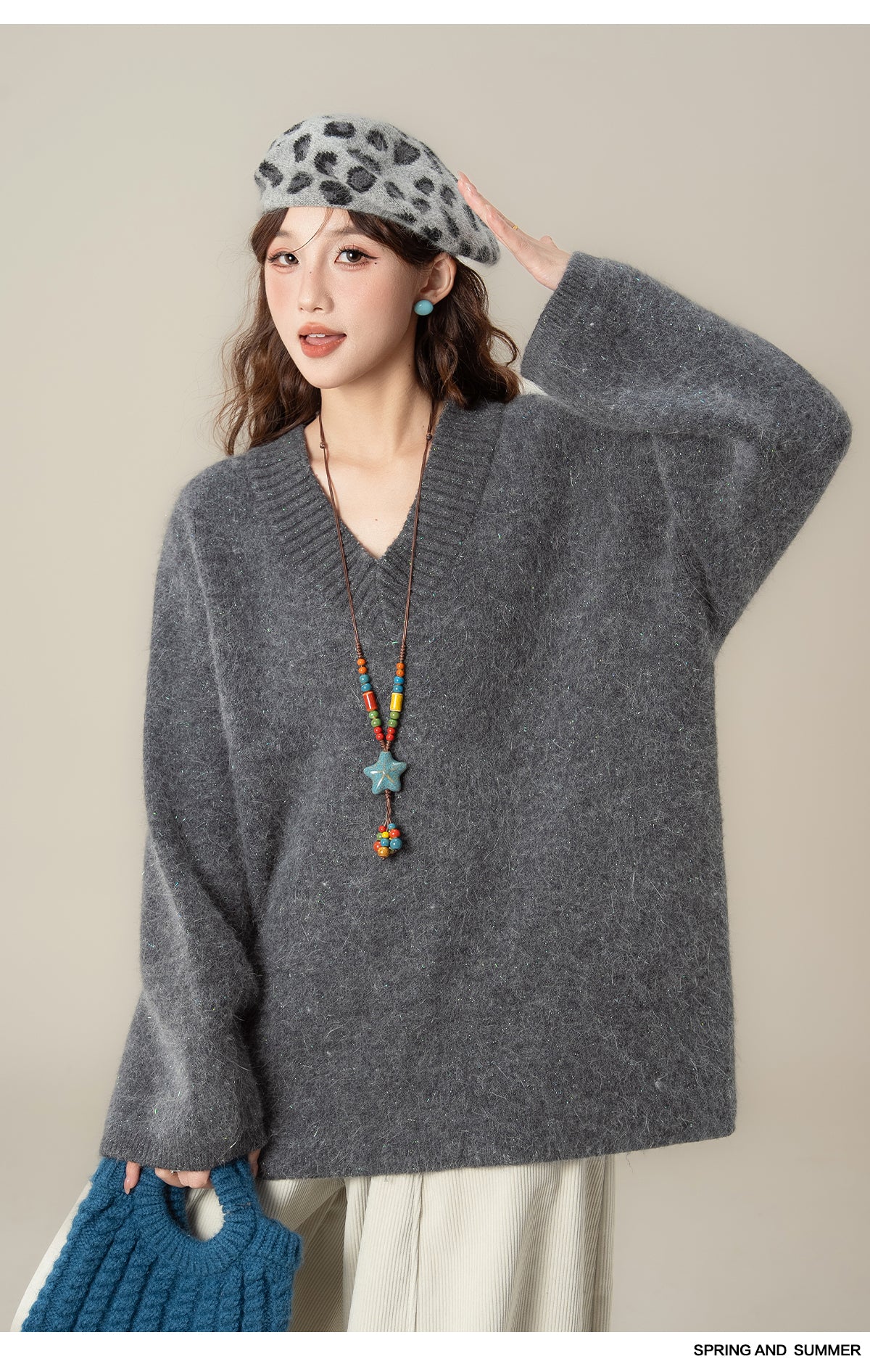 ソフトVネックセーター M00127