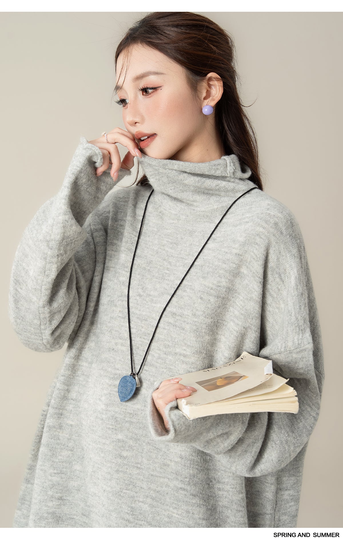 ハイネック ロングスリーブセーター M00129