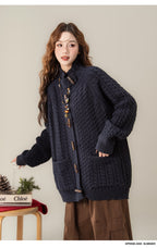 スタンドカラー ニットカーディガン M00130