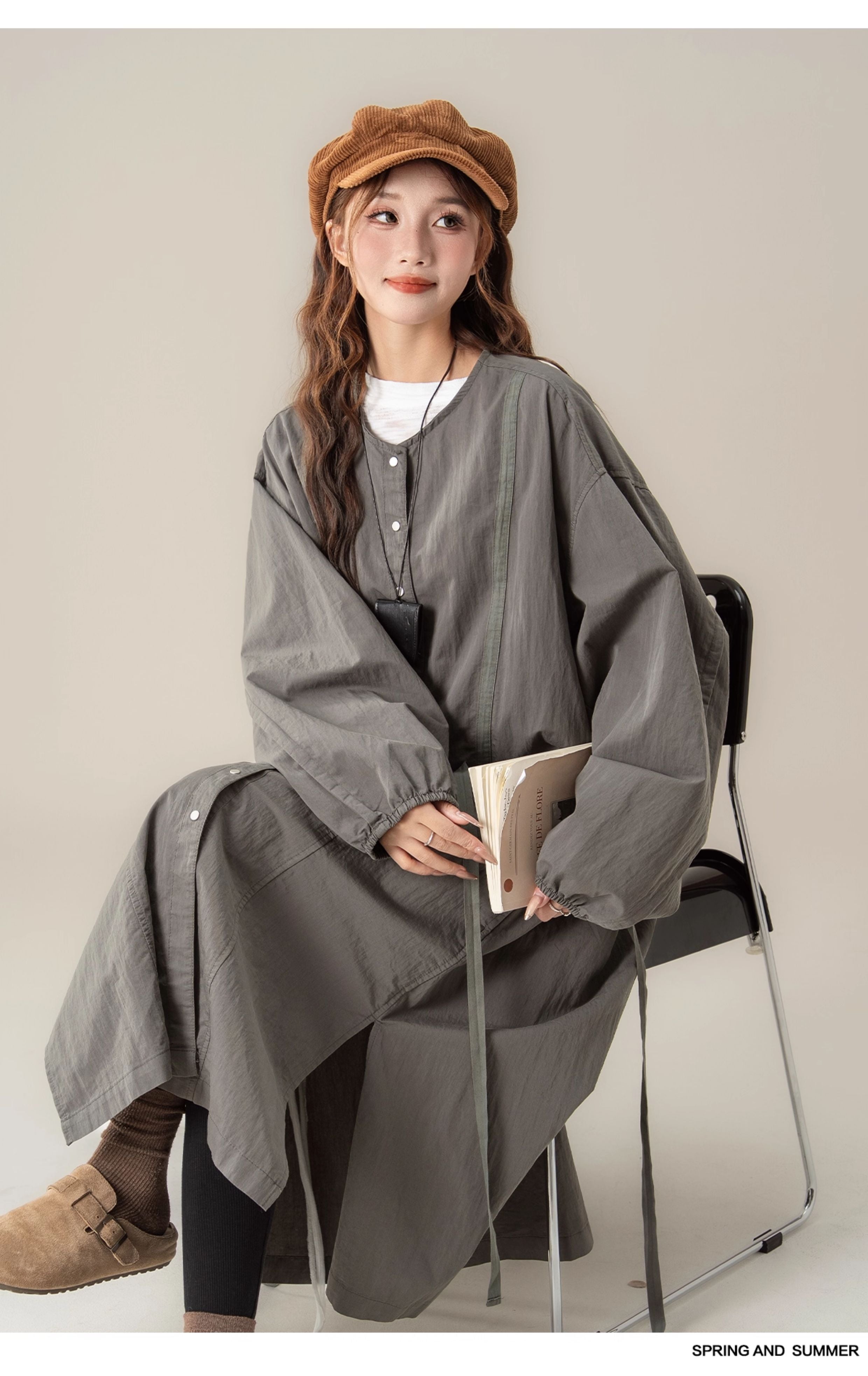 オーバーサイズ ロングトレンチコート M00075