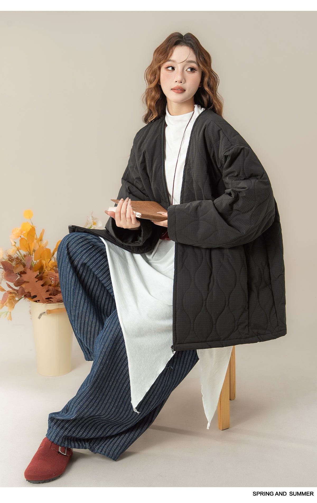 濃紺ストライプ カジュアルパンツ M00135