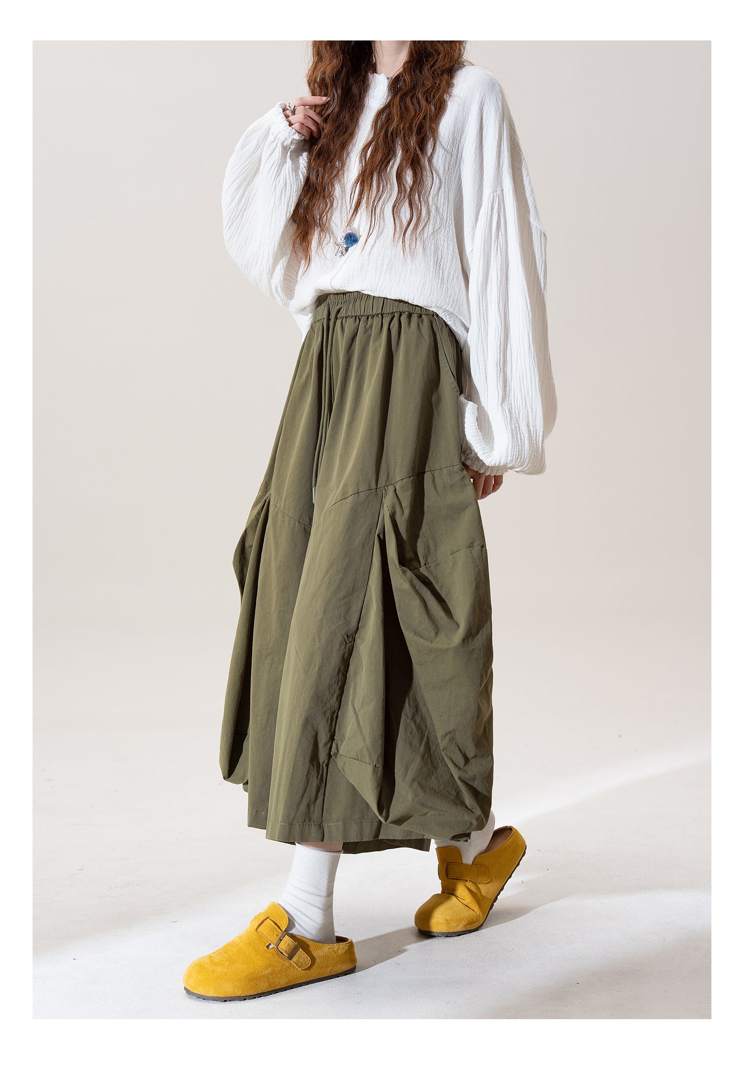 不規則デザイン スカートパンツ M00077