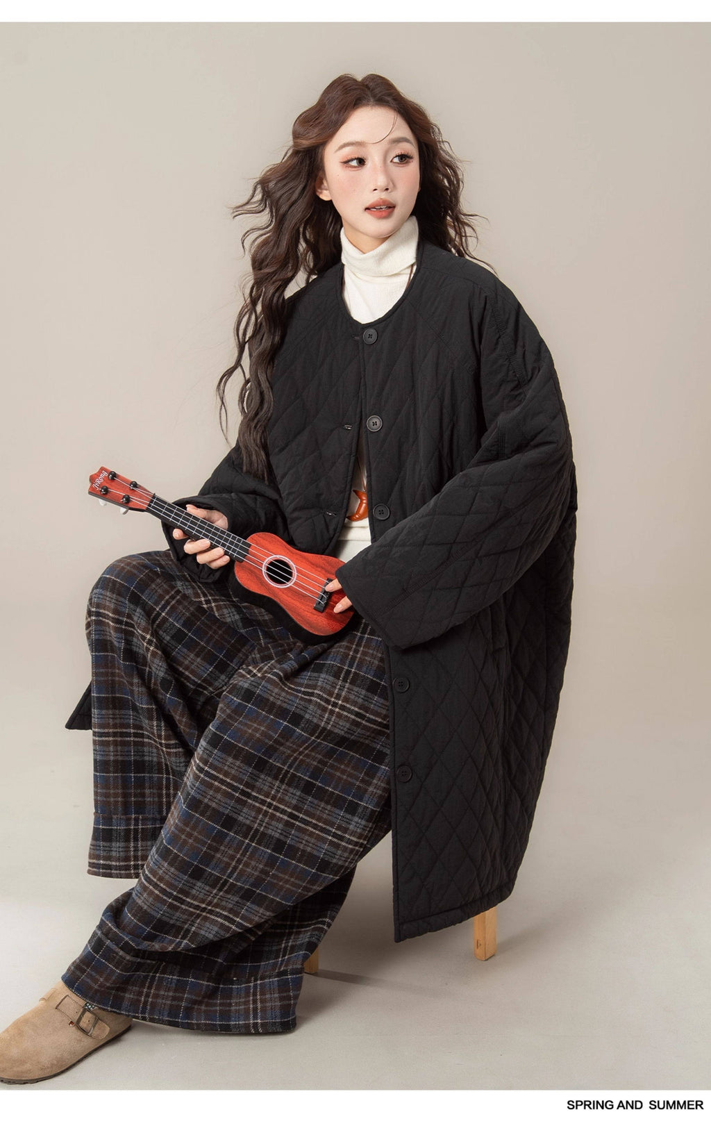 ダイヤモンドキルティング 厚手コットンアウター M00136