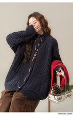 スタンドカラー ニットカーディガン M00130