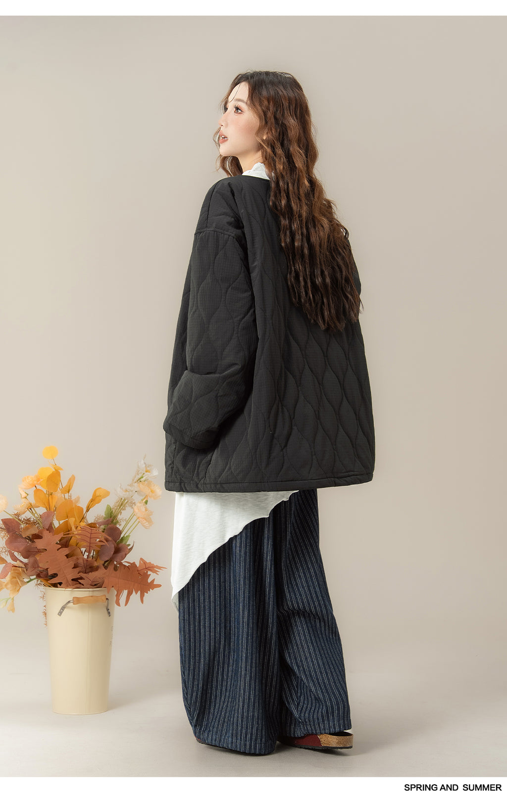 濃紺ストライプ カジュアルパンツ M00135