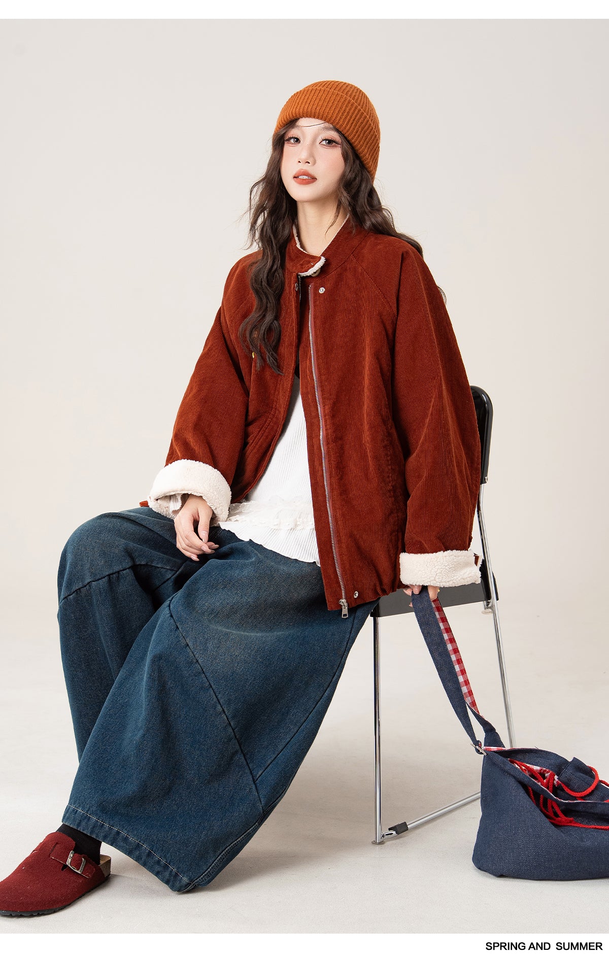 レトロ 裏起毛コールテン ラウンドネックアウター M00132