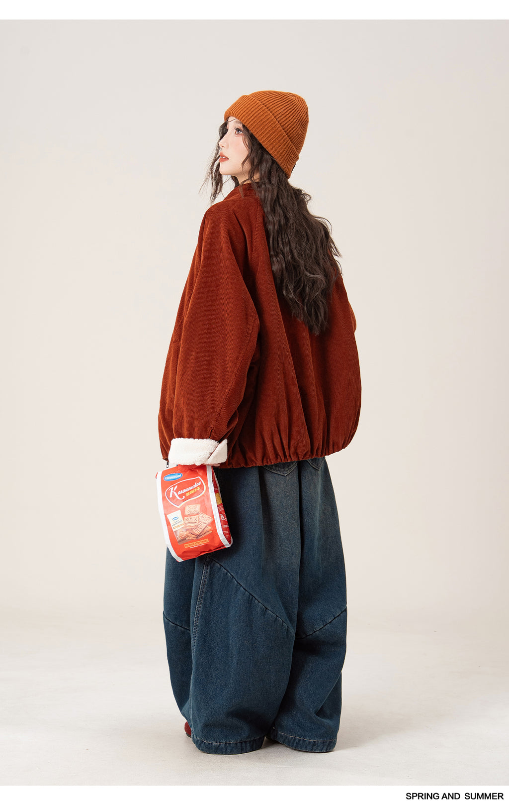 レトロ 裏起毛コールテン ラウンドネックアウター M00132