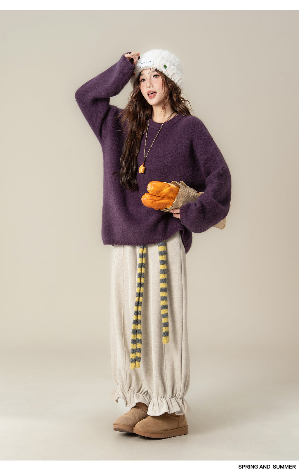 ラウンドネック ロングスリーブセーター M00128