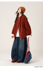 レトロ 裏起毛コールテン ラウンドネックアウター M00132