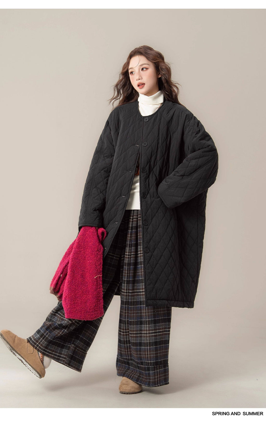 ダイヤモンドキルティング 厚手コットンアウター M00136