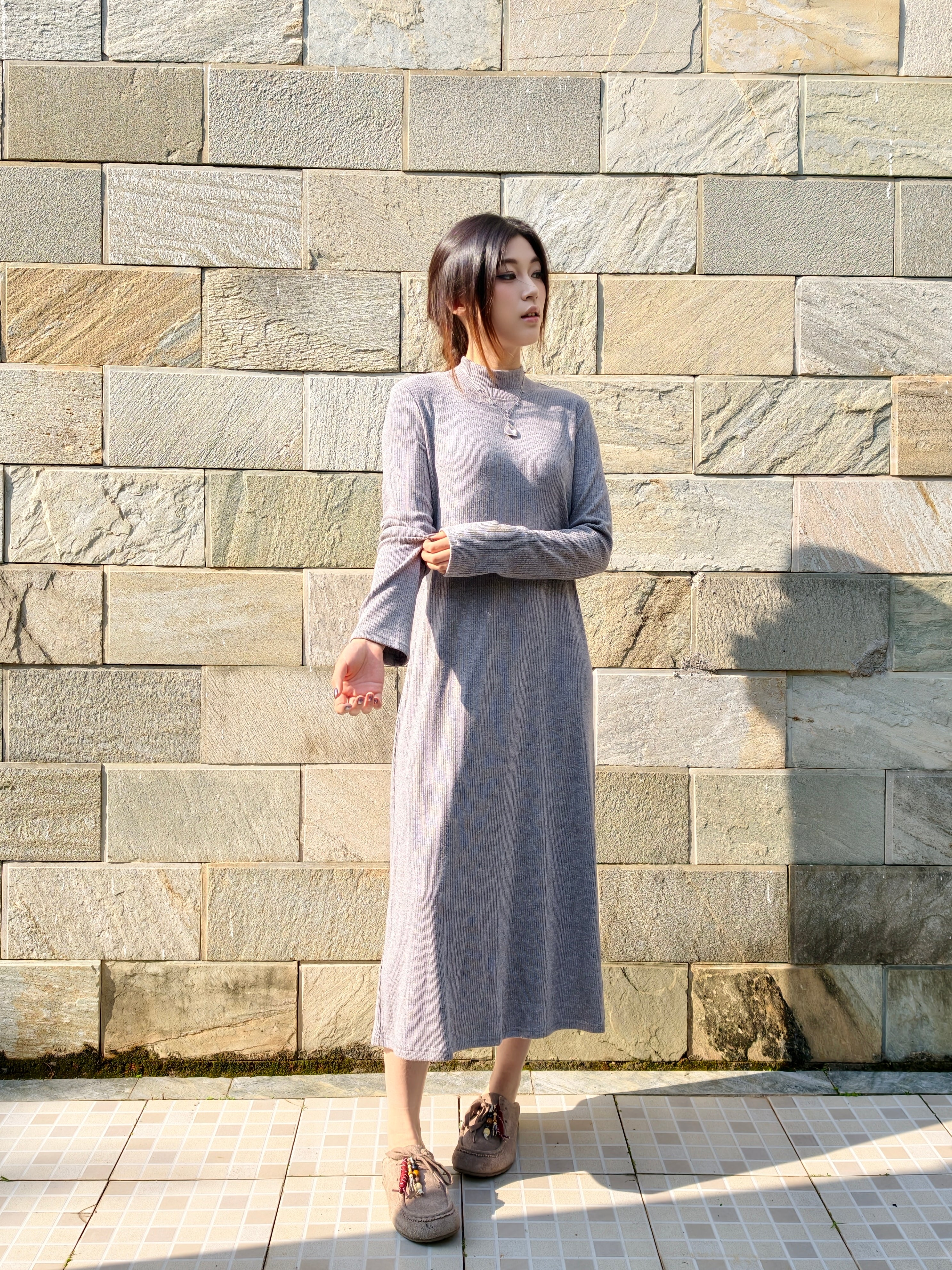 ハイネックニットワンピース M00039