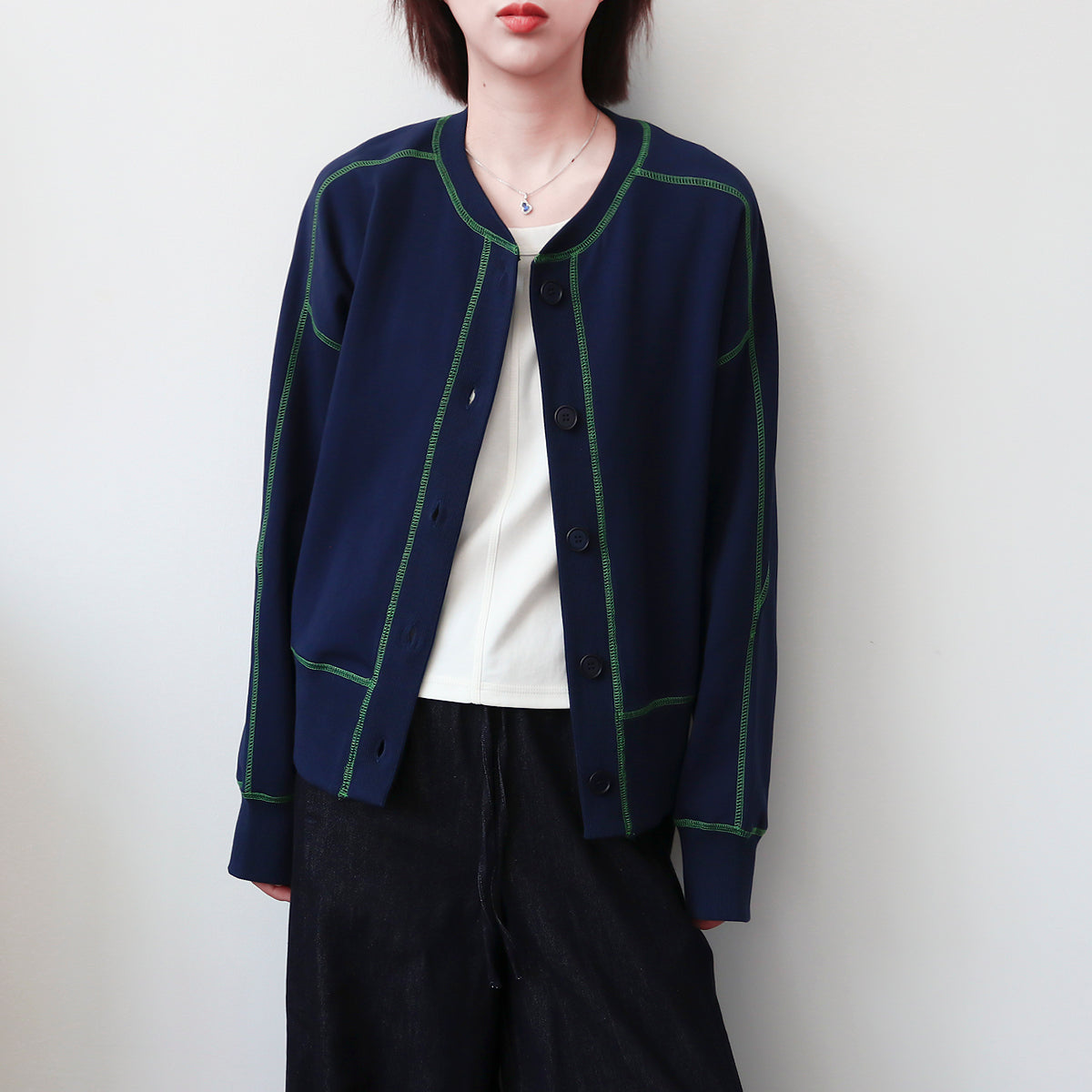 ツートンカラークルーネックスウェット M00026