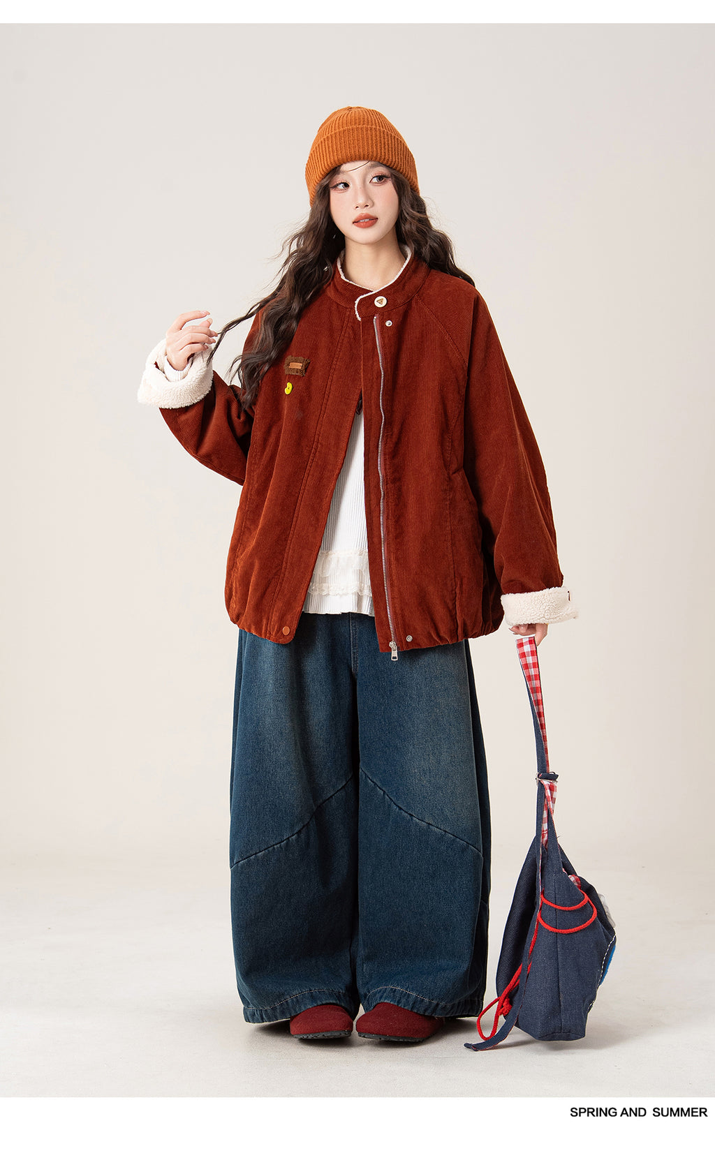 レトロ 裏起毛コールテン ラウンドネックアウター M00132