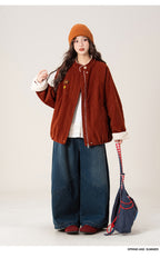 レトロ 裏起毛コールテン ラウンドネックアウター M00132