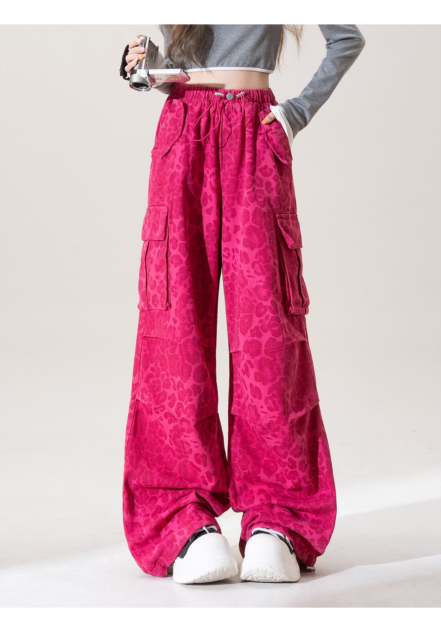 カモ ワイドレッグ カジュアルパンツ M00083