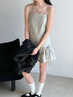 【新作キャンペーン】リボン付きフレアワンピース M00146