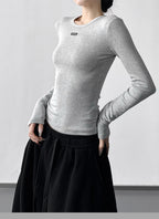 【新作キャンペーン】リブクルーネック長袖T M00155