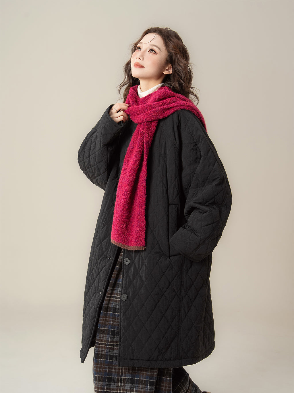 ダイヤモンドキルティング 厚手コットンアウター M00136
