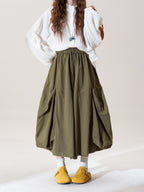 不規則デザイン スカートパンツ M00077