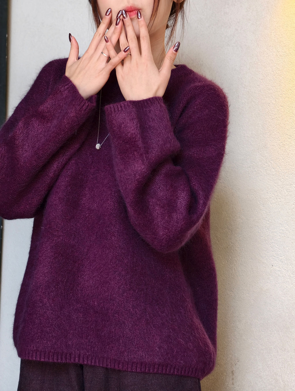 ラウンドネック ロングスリーブセーター M00128