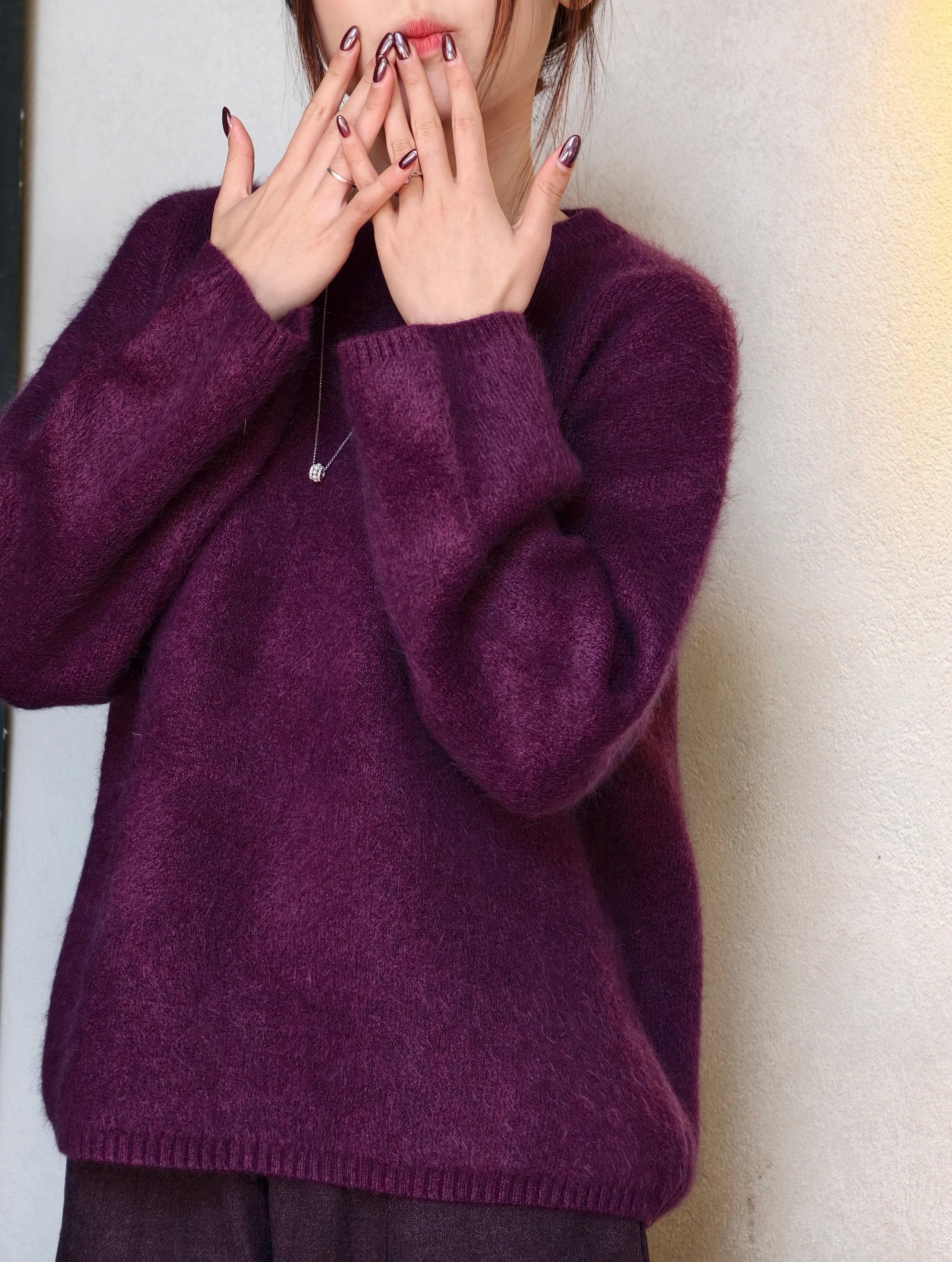 ラウンドネック ロングスリーブセーター M00128