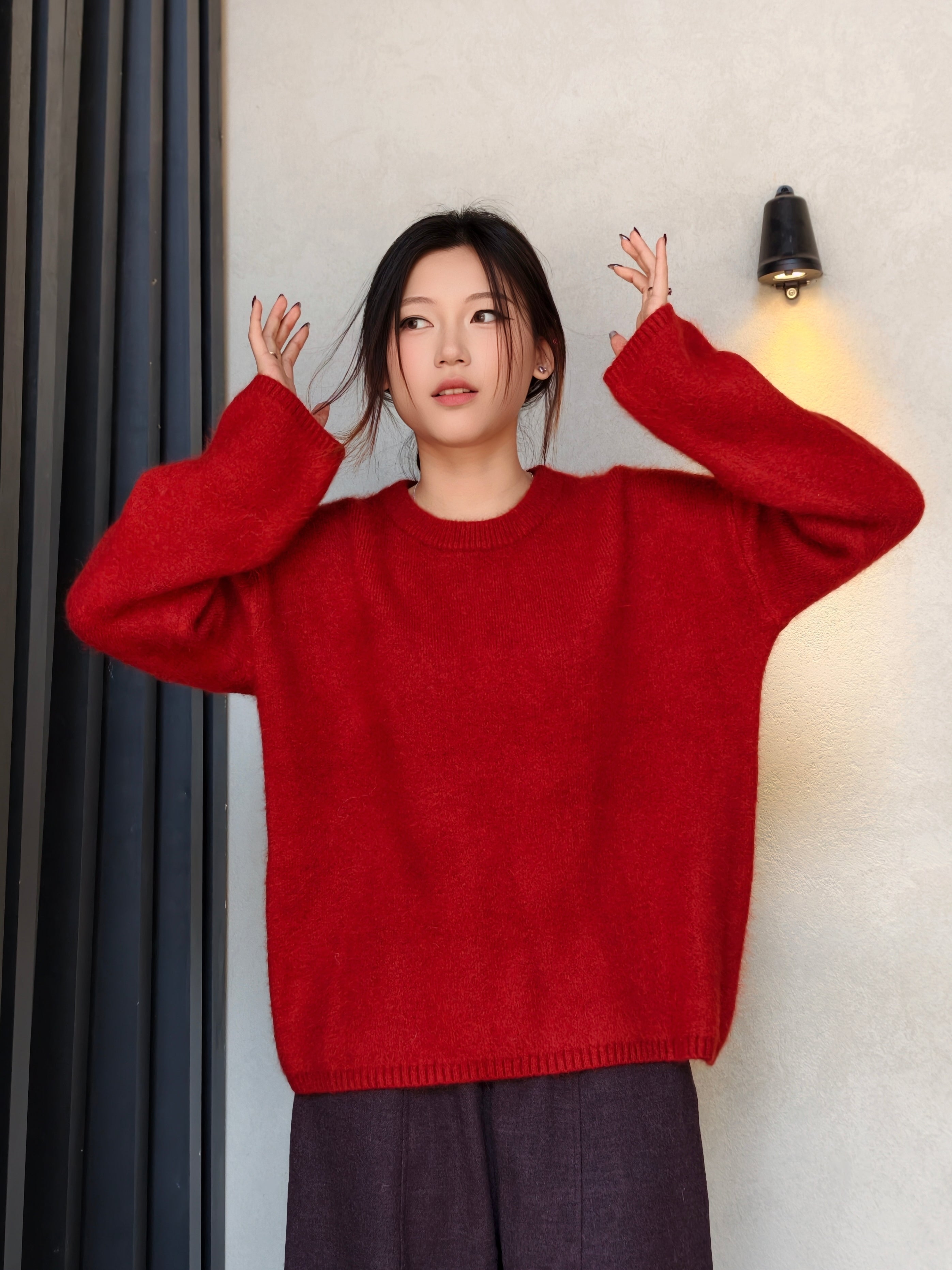 ラウンドネック ロングスリーブセーター M00128