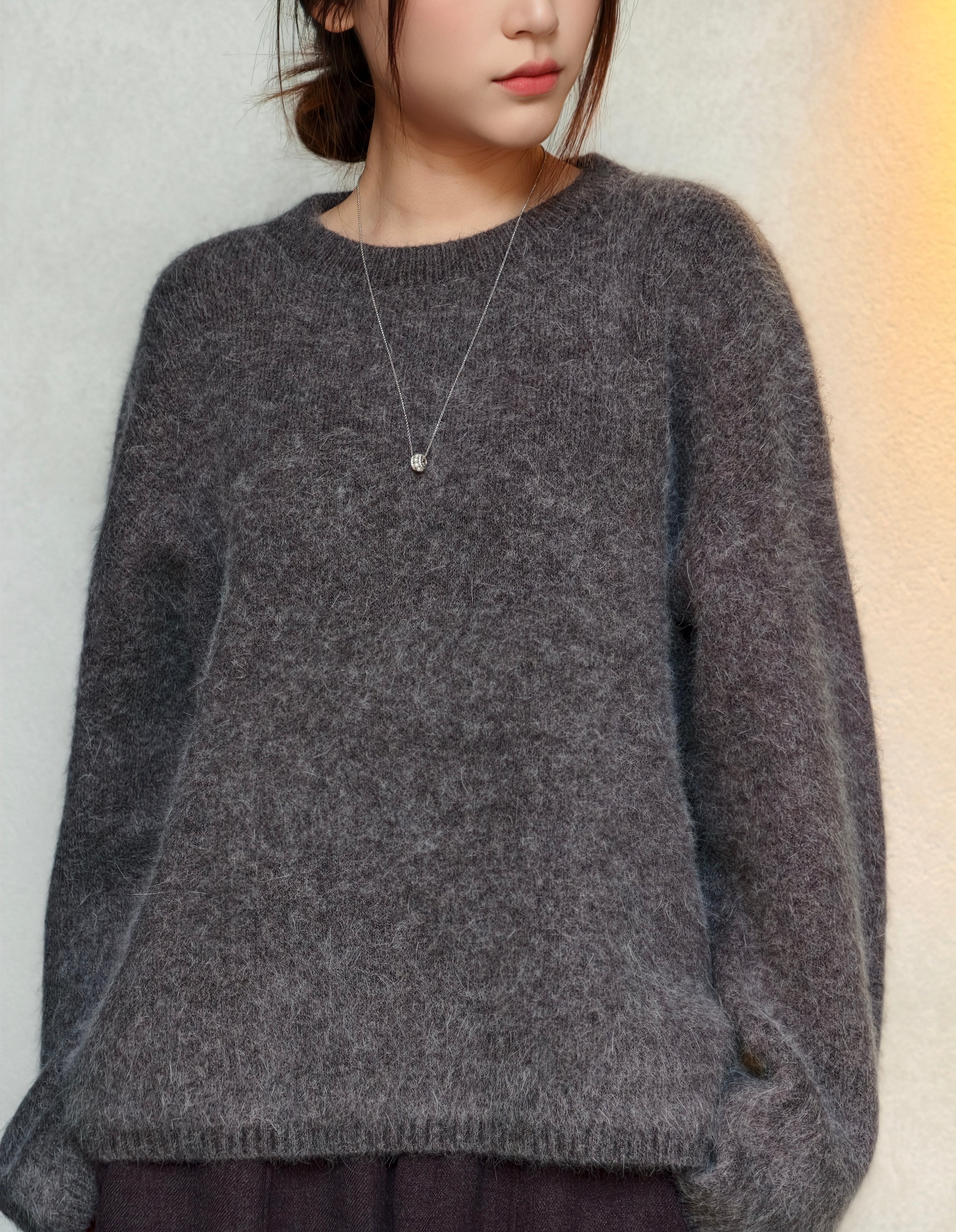 ラウンドネック ロングスリーブセーター M00128