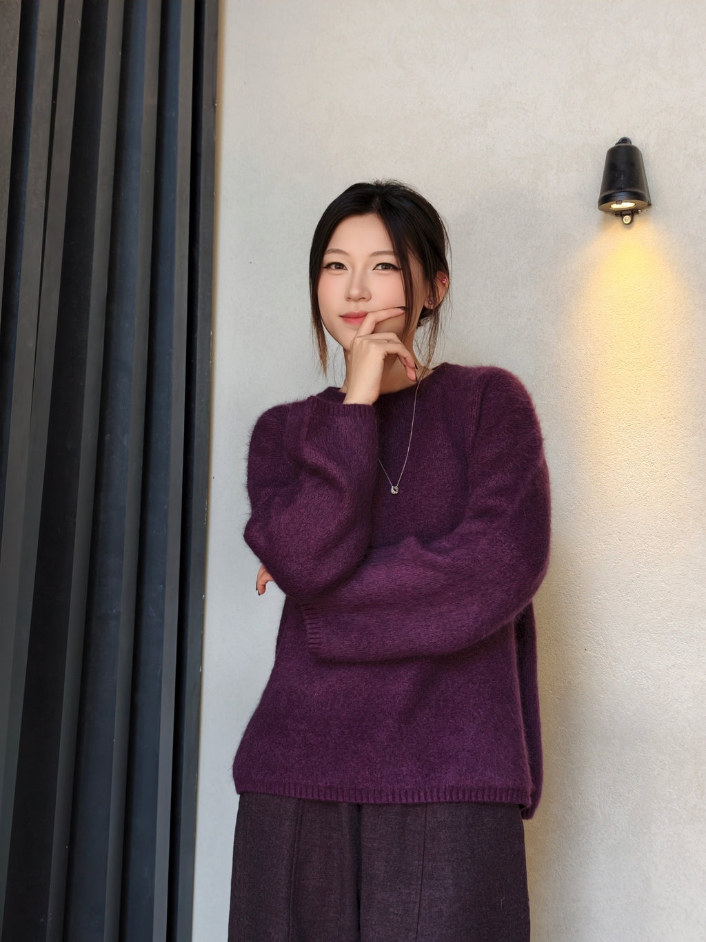 ラウンドネック ロングスリーブセーター M00128