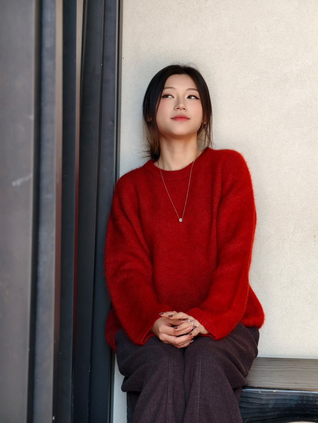 ラウンドネック ロングスリーブセーター M00128