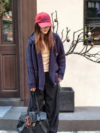 スタンドカラー ニットカーディガン M00130