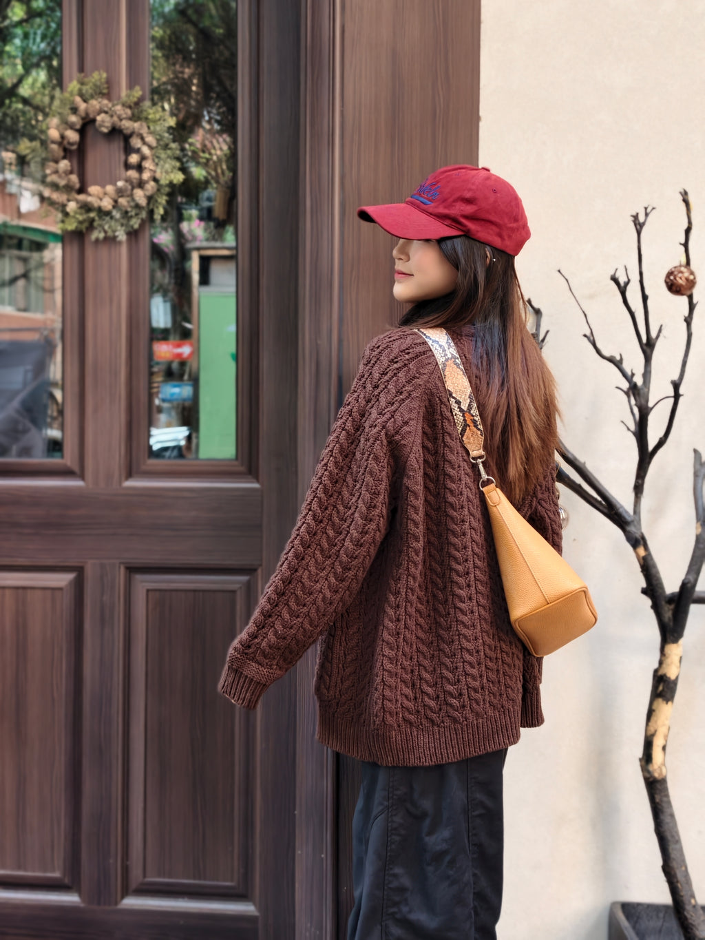 スタンドカラー ニットカーディガン M00130