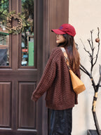 スタンドカラー ニットカーディガン M00130